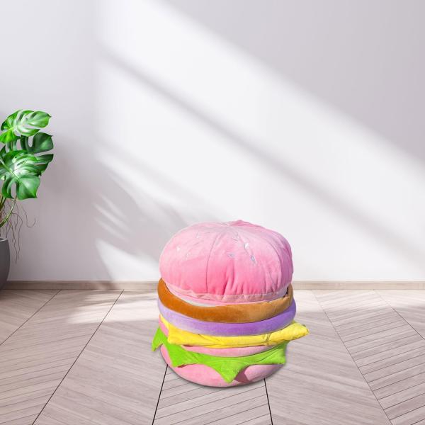 ハンバーガー型スツール アパートの寝室のベッドサイドに楽しい靴交換用スツール 