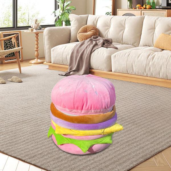 ハンバーガー型スツール アパートの寝室のベッドサイドに楽しい靴交換用スツール 