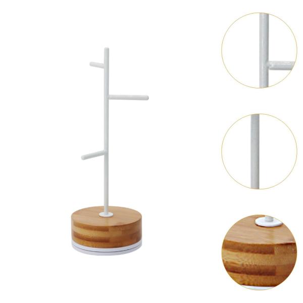 エントランスキーホルダー 回転式ジュエリーオーガナイザーラック リング イヤリング キー用 ホワイト