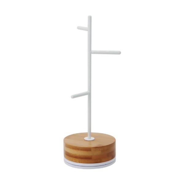 エントランスキーホルダー 回転式ジュエリーオーガナイザーラック リング イヤリング キー用 ホワイト