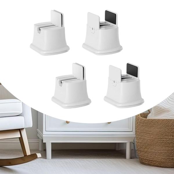 ベッド脚ライザーサポート 滑り止め椅子高さ延長器 家庭用椅子デスク用 ホワイト 4個