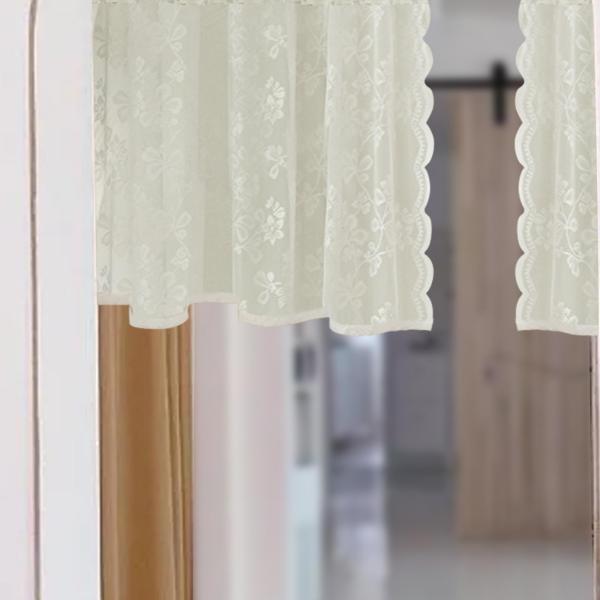 レース花柄カーテン 農家風 通気性 ボイル 窓用ドレープ バルコニー 庭用 100x140cm