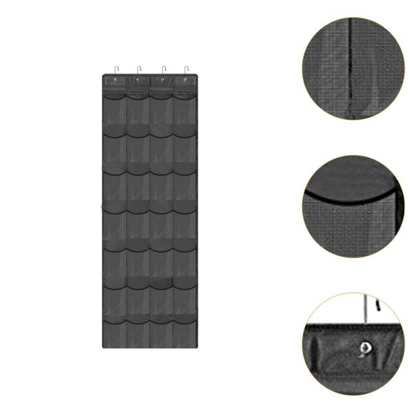 ドア掛け式シューズオーガナイザー 再利用可能シューズラック 寮のクローゼットや帽子用 ブラック