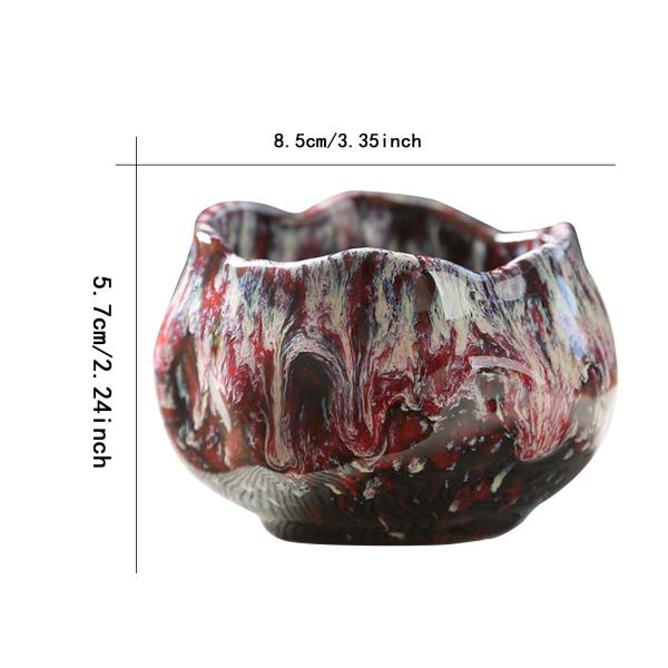 150ml 蓮の形のアートワークセラミックマスターカップ ダイニングルーム オフィス デスクトップ用 レッド