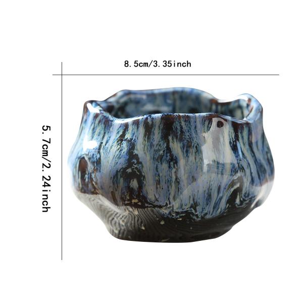 150ml 蓮の形のアートワークセラミックマスターカップ ダイニングルーム オフィス デスクトップ用 ブルー