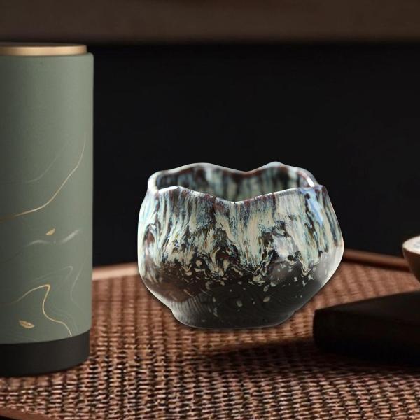 150ml 蓮の形のアートワークセラミックマスターカップ ダイニングルーム オフィス デスクトップ用 グリーン