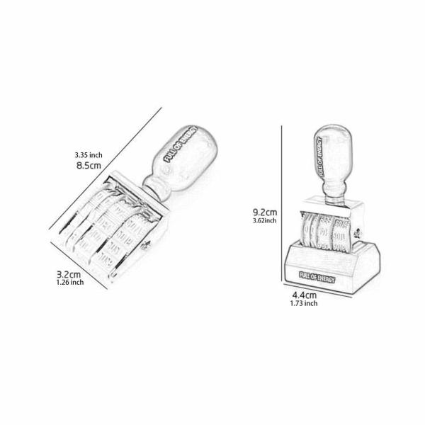 ローラー日付スタンプ 丈夫な日付スタンパー クラフト スクラップブッキング用 ブラックハンドル