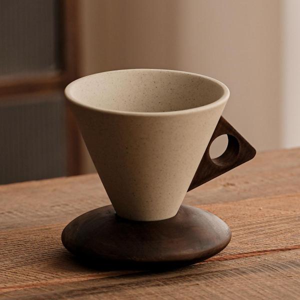 漏斗コーヒーカップ クラシック ベース付き 旅行 茶道 パーティー レストラン L