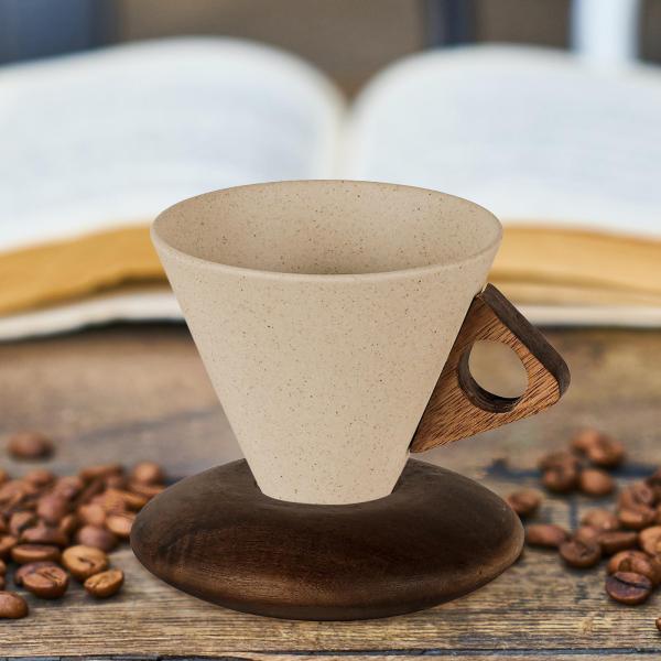漏斗コーヒーカップ クラシック ベース付き 旅行 茶道 パーティー レストラン S
