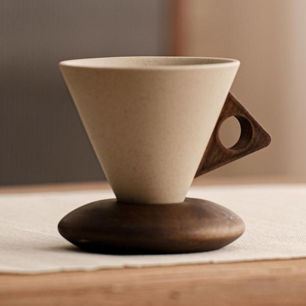 漏斗コーヒーカップ クラシック ベース付き 旅行 茶道 パーティー レストラン S