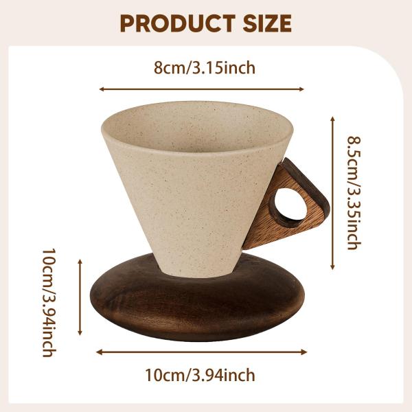 漏斗コーヒーカップ クラシック ベース付き 旅行 茶道 パーティー レストラン S