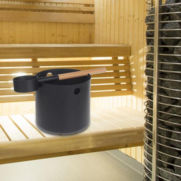 サウナバケツとレードルセット サウナアクセサリー 5L 収納容器バレル ウォーターバケツ 屋内 屋外 SPA プール アパート用
