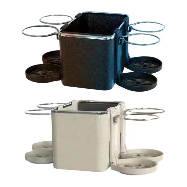 車用アームレスト収納ボックス カップホルダー4個付き ティッシュボックスホルダー取り付け簡単 ブラック