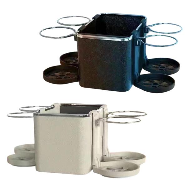 車用アームレスト収納ボックス カップホルダー4個付き ティッシュボックスホルダー取り付け簡単 ブラック