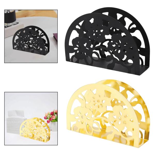 テーブル用ナプキンホルダー カウンタートップ用食器オーガナイザー ホームホリデーギフト ブラック