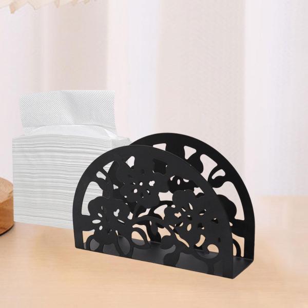 テーブル用ナプキンホルダー カウンタートップ用食器オーガナイザー ホームホリデーギフト ブラック