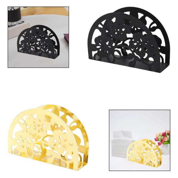 テーブル用ナプキンホルダー カウンタートップ用食器オーガナイザー ホームホリデーギフト ブラック