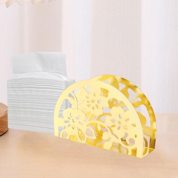 テーブル用ナプキンホルダー カウンタートップ用食器オーガナイザー ホームホリデーギフト ゴールデン