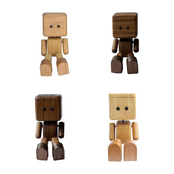 車の装飾品 揺れる足人形飾り かわいい デスクトップ 車 本棚用 ブナ材 蓋なし