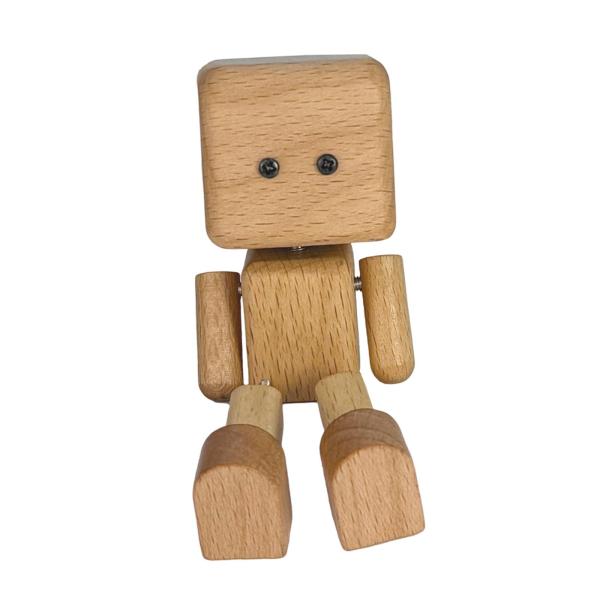 車の装飾品 揺れる足人形飾り かわいい デスクトップ 車 本棚用 ブナ材 蓋なし