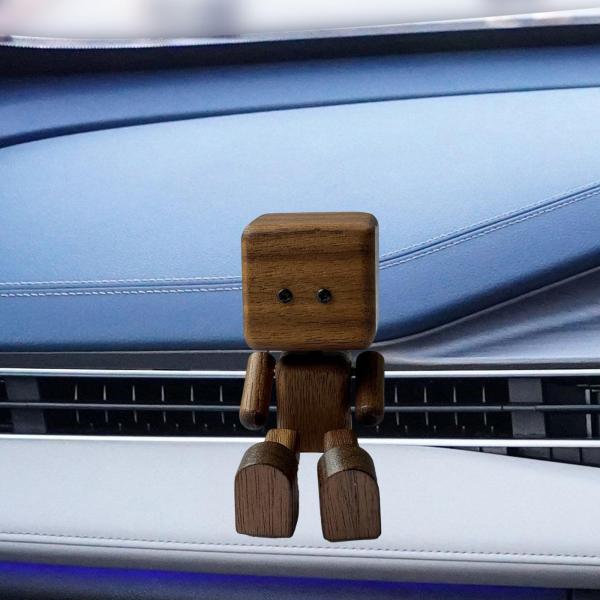 車の装飾品 揺れる足人形飾り かわいい デスクトップ 車 本棚用 ウォールナット 蓋なし