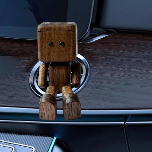 車の装飾品 揺れる足人形飾り かわいい デスクトップ 車 本棚 ウォールナット 蓋付き
