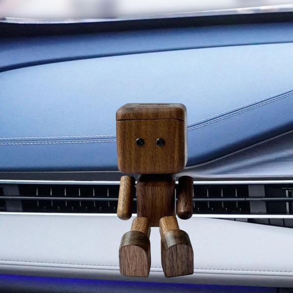 車の装飾品 揺れる足人形飾り かわいい デスクトップ 車 本棚 ウォールナット 蓋付き