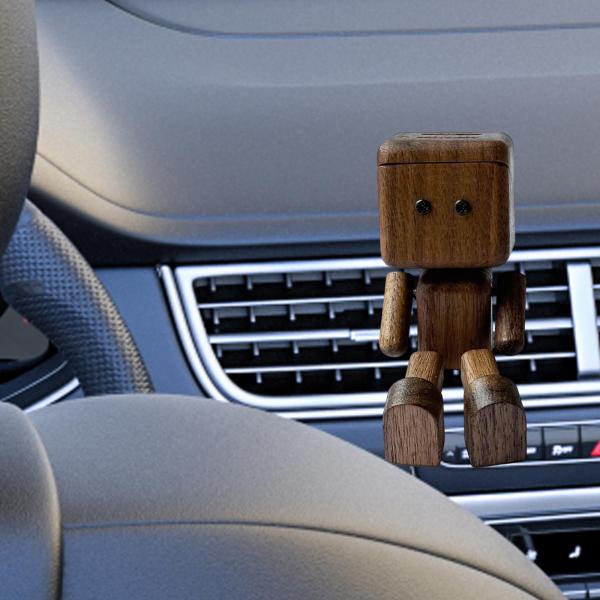 車の装飾品 揺れる足人形飾り かわいい デスクトップ 車 本棚 ウォールナット 蓋付き