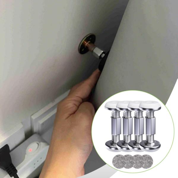 4ピース ネジ付きベッドフレーム シルバー ヘッドボードストッパー ソファ キャビネット ベッド用 75mm〜93mm調整可能