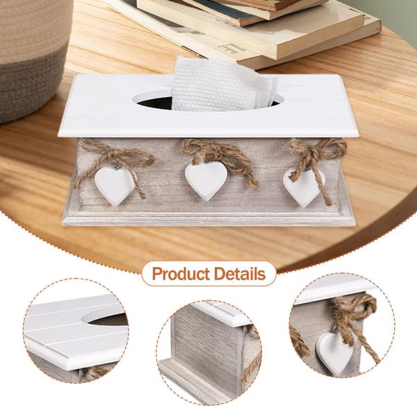 木製ティッシュボックスカバー ナプキン収納容器 ポータブル バスルーム ドレッサー カウンタートップ キッチン フェイシャルペーパーホルダー ティッシ