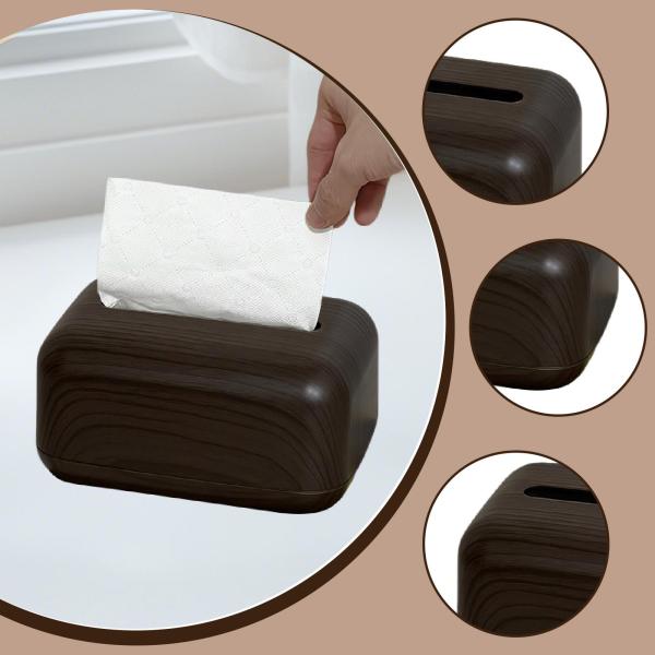 ティッシュボックス 素朴な装飾 ナプキンホルダーケース テーブル 化粧台 ナイトスタンド用 ダークカラー