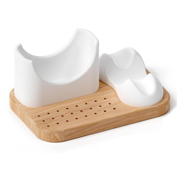 木製ネイルドリルホルダーブラケット、ソフトシリコン3 in 1 24穴ビットディスプレイホルダー、ホームサロン用