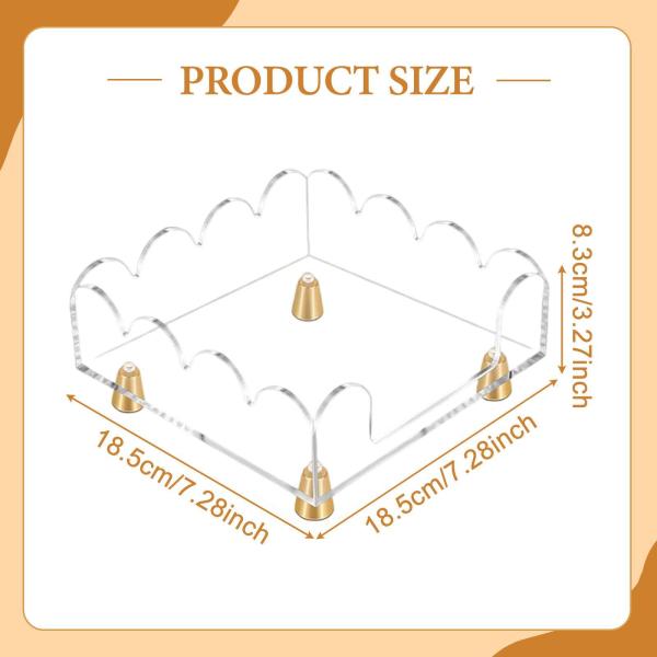 バスルームペーパータオルホルダー アクリルナプキンホルダー ダイニングルームカウンタートップ用 18.5cmx18.5cmx8.3cm