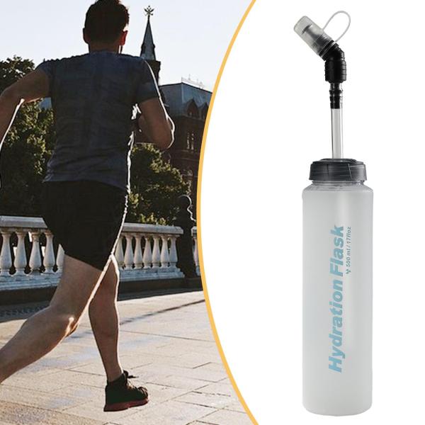 TPUソフトフラスク ハイドレーションフラスク 折りたたみ式 マウスピースカバー付き 500ml ウォーターボトル ハイキング アウトドアスポーツ 旅