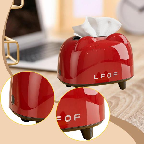 ティッシュボックスオーガナイザー 多目的ティッシュホルダー カウンタートップ オフィス バスルーム レッド