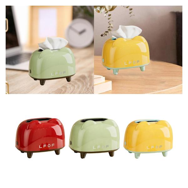 ティッシュボックスオーガナイザー 多目的ティッシュホルダー カウンタートップ オフィス バスルーム レッド