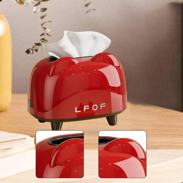 ティッシュボックスオーガナイザー 多目的ティッシュホルダー カウンタートップ オフィス バスルーム レッド