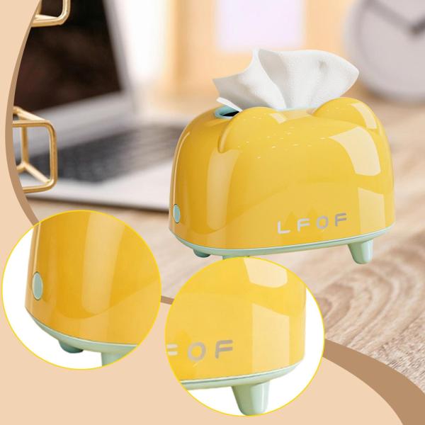 ティッシュボックスオーガナイザー 多目的ティッシュホルダー カウンタートップ オフィス バスルーム イエロー