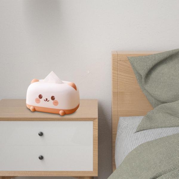 かわいい漫画ティッシュボックスデスクナプキンケースリビングルームバスルームレストランピンク