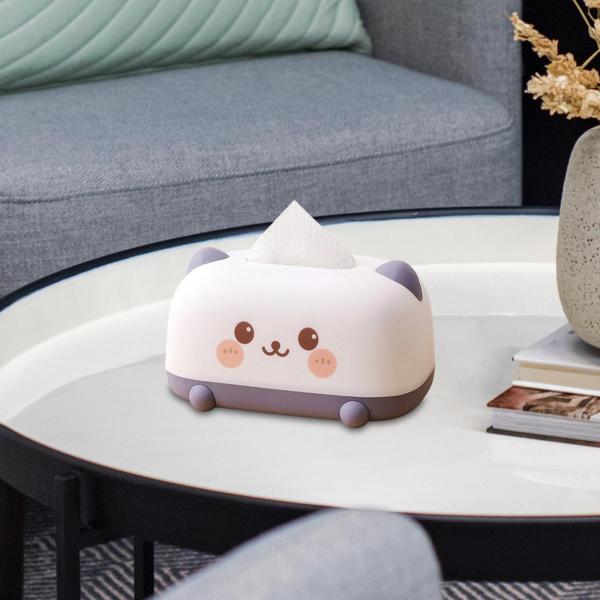 かわいい漫画ティッシュボックスデスクナプキンケースリビングルームバスルームレストランパープル