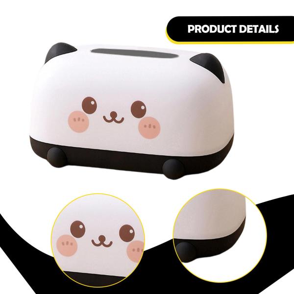 かわいい漫画ティッシュボックスデスクナプキンケースリビングルームバスルームレストラン用ブラック