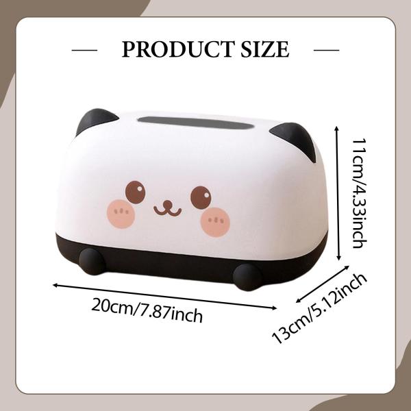 かわいい漫画ティッシュボックスデスクナプキンケースリビングルームバスルームレストラン用ブラック