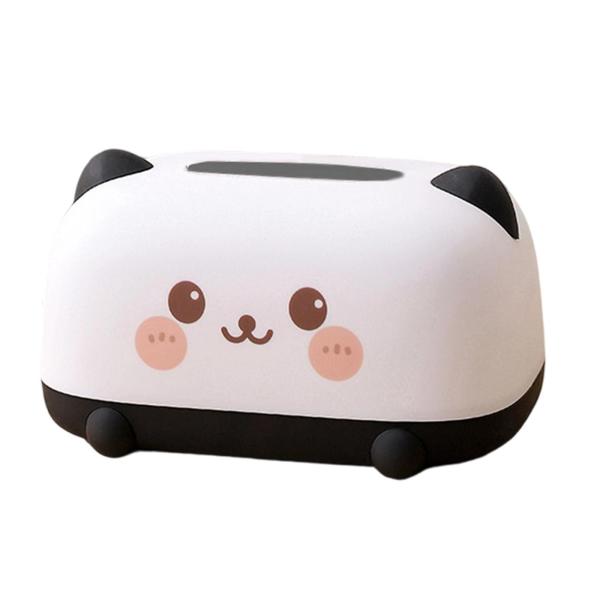 かわいい漫画ティッシュボックスデスクナプキンケースリビングルームバスルームレストラン用ブラック