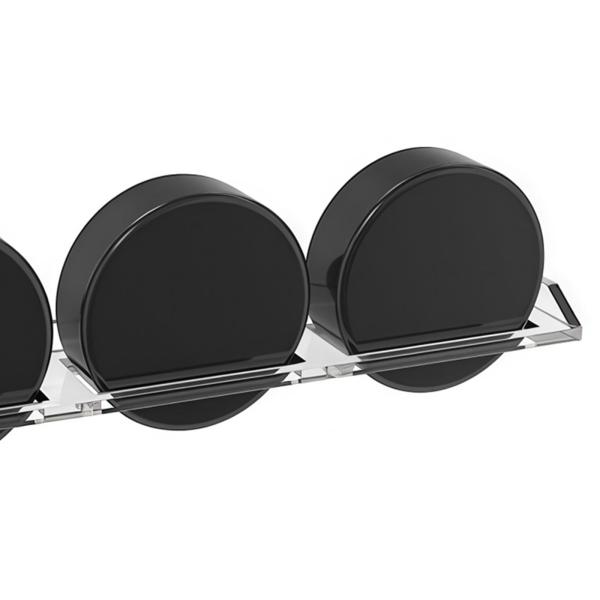 ホッケーパックディスプレイホルダーブラケット 4パック用 アクリル製クリアウォールラック 壁掛け用 選手記念品 チームギフト サイン入り