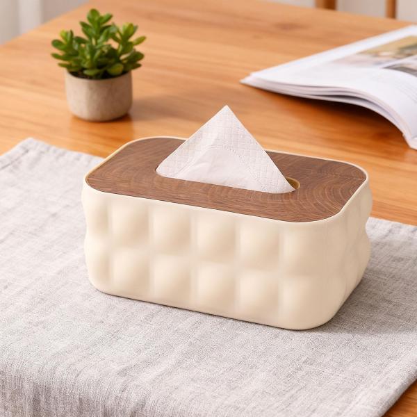 ナプキンペーパーホルダーケース装飾ティッシュボックスオフィスドレッシングテーブルバスルームホワイト