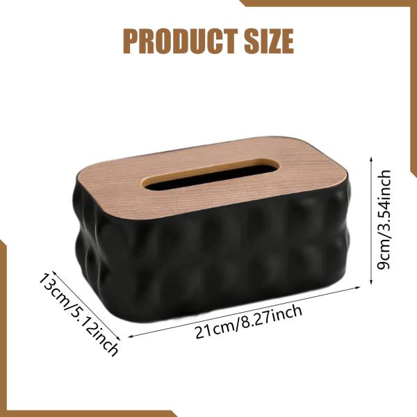 ナプキン ペーパーホルダー ケース 装飾 ティッシュボックス オフィス 化粧台 バスルーム用 ブラック