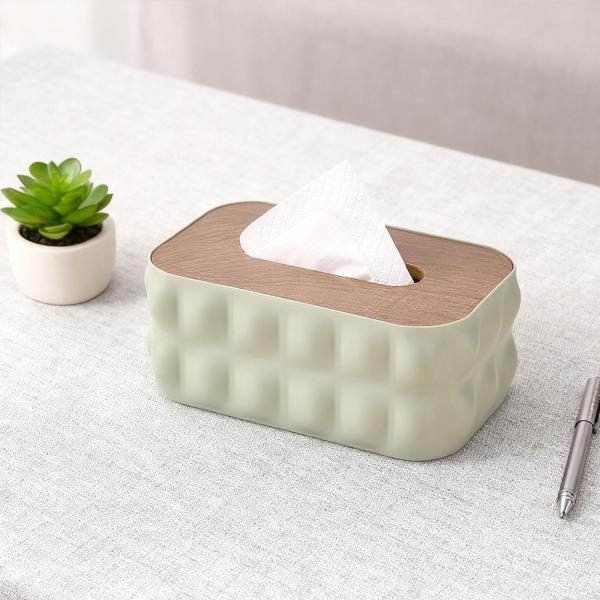 ナプキンペーパーホルダーケース装飾ティッシュボックスオフィスドレッシングテーブルバスルームグリーン