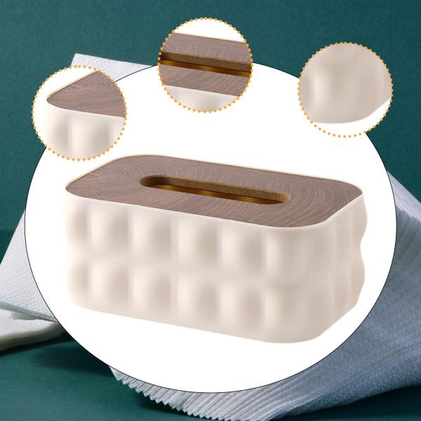 ティッシュボックスカバー エレガントなティッシュペーパーホルダー 寝室 ドレッサー リビングルーム用 ホワイト