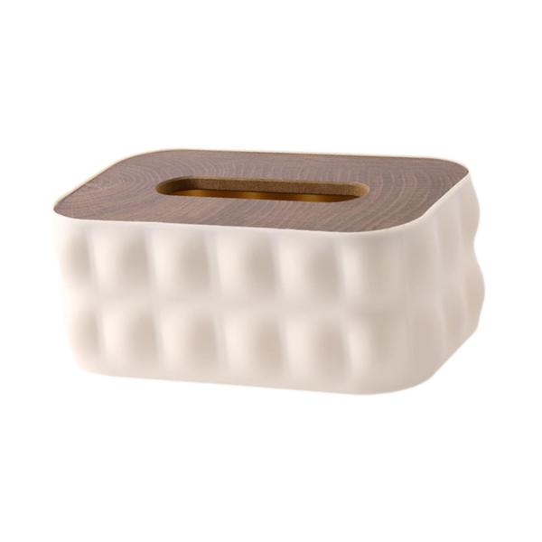 ティッシュボックスカバー エレガントなティッシュペーパーホルダー 寝室 ドレッサー リビングルーム用 ホワイト