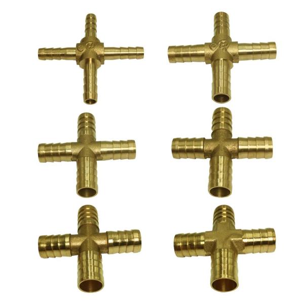 黄銅製金属パイプ六角ニップルアダプターおねじクロスコネクター6mm